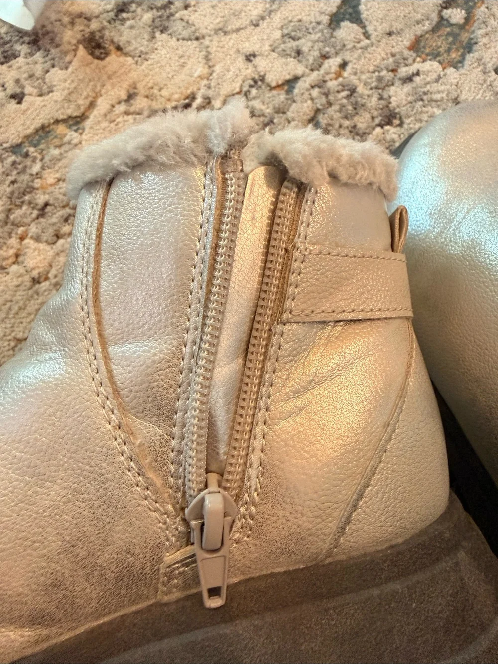 Girls Silver Ankle Boots Size 13
